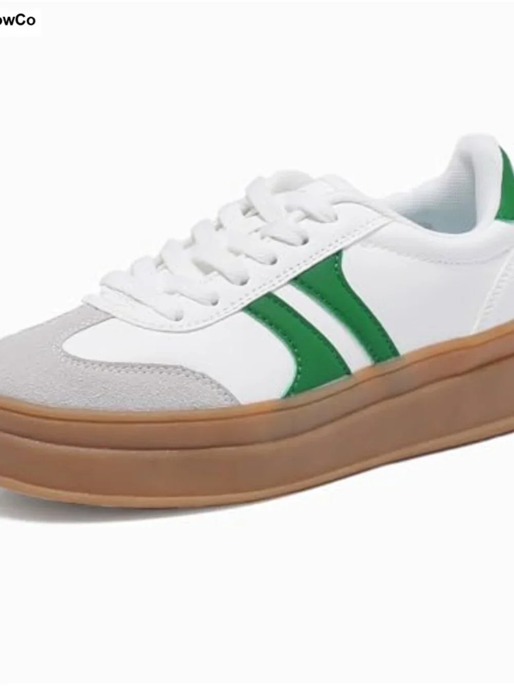 Women's Platform Sneakers Suede Leather Thick Sole Lace-Up Comfort Walking
